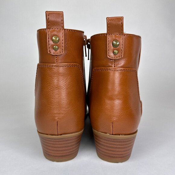 Style & Co Faux Leather Side Zip Ankle Booties Round Toe Block Heel Size 8M - Picture 5 of 14